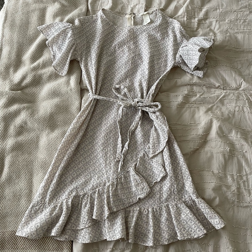 H&M ruffle sleeved mini dress